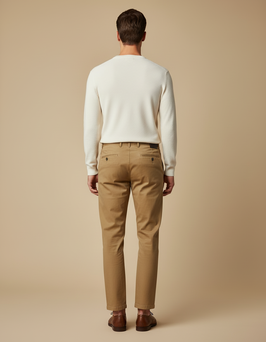 Pantalon Chino Droit Homme - Kaki Gabardine - vue 2