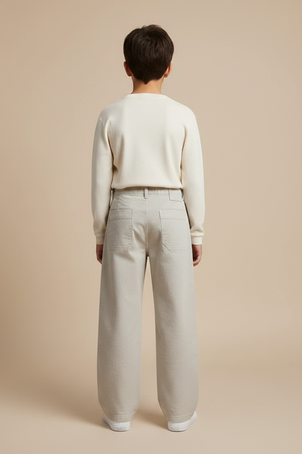 Pantalon Chino Garçon Beige Large - Gris Toile - vue 2