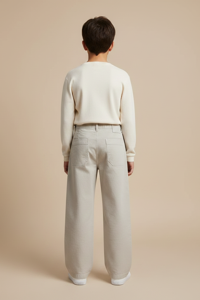 Pantalon Chino Garçon Beige Large - Gris Toile - vue 2