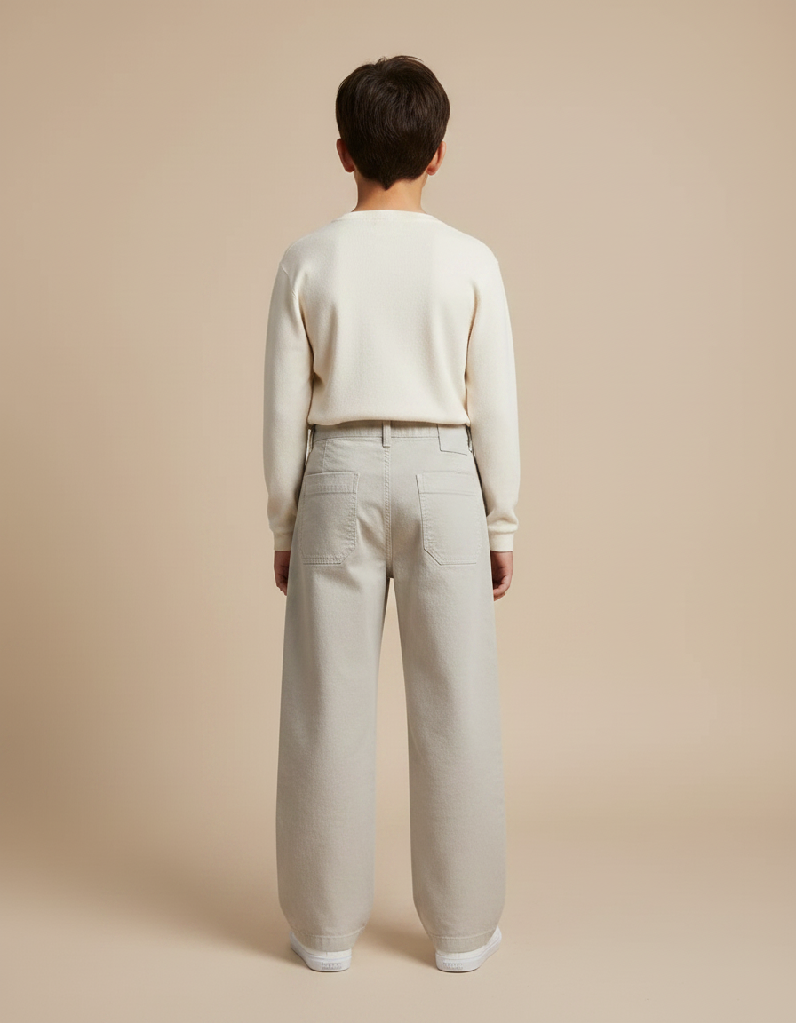 Pantalon Chino Garçon Beige Large - Gris Toile - vue 2