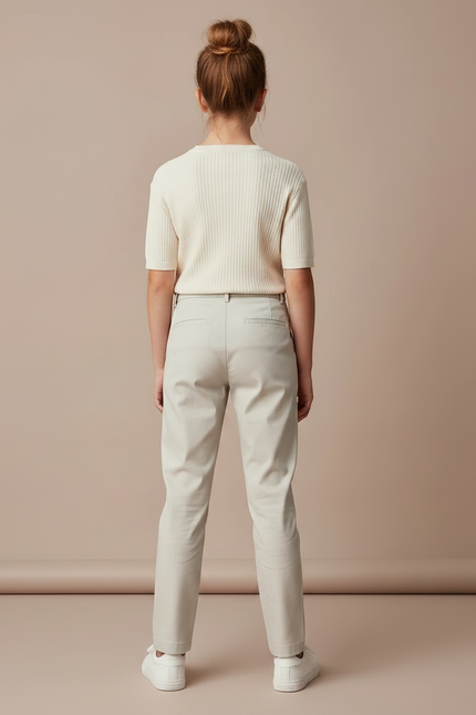 Pantalon Chino Beige Droit Décontracté Femme - Gabardine - vue 2