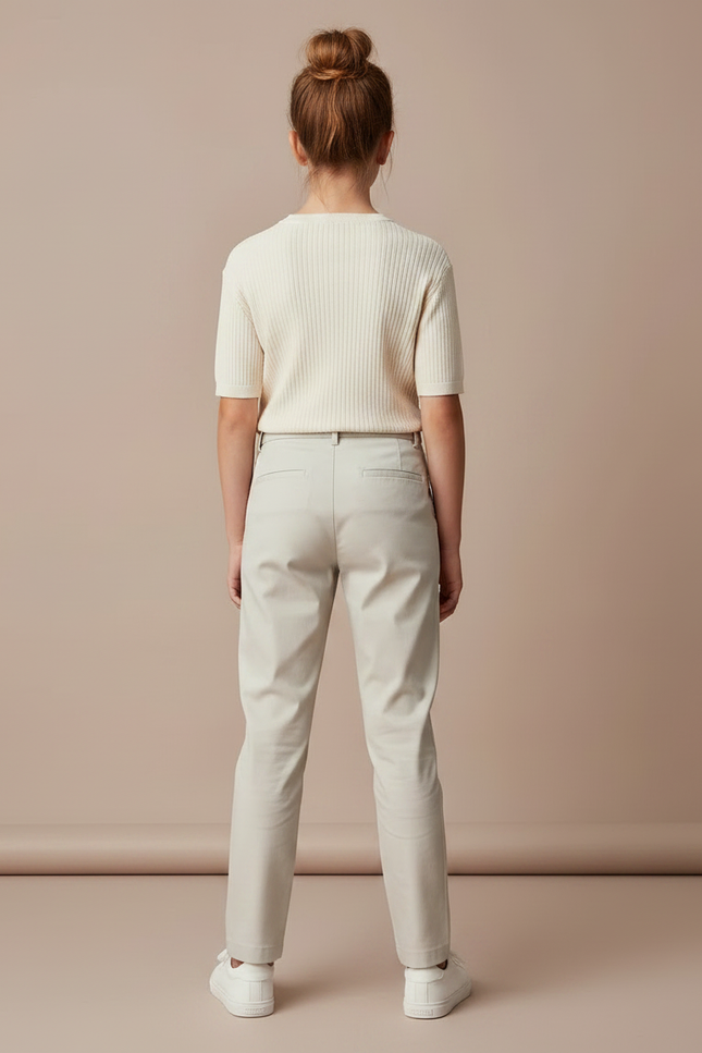 Pantalon Chino Beige Droit Décontracté Femme - Gabardine - vue 2