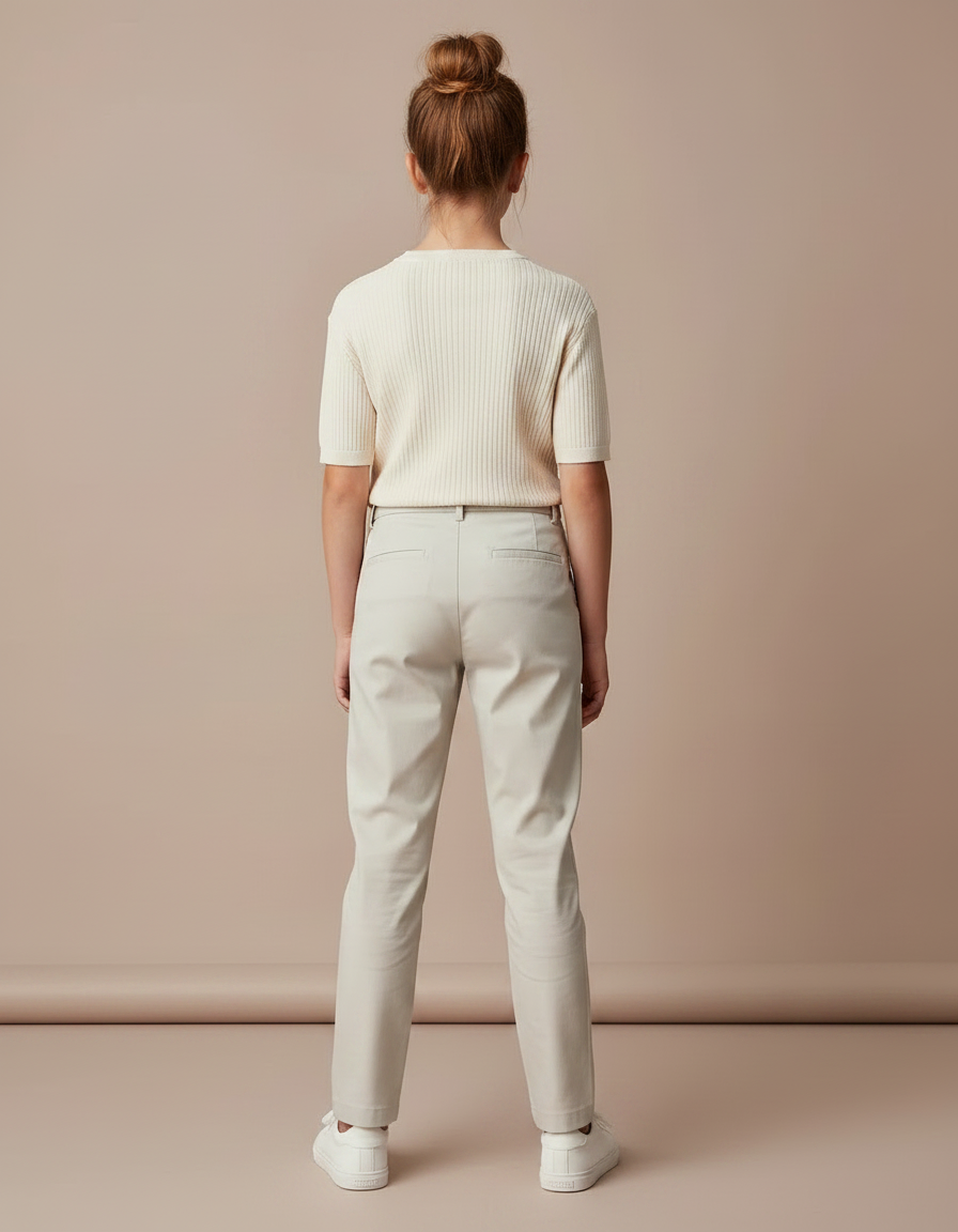 Pantalon Chino Beige Droit Décontracté Femme - Gabardine - vue 2