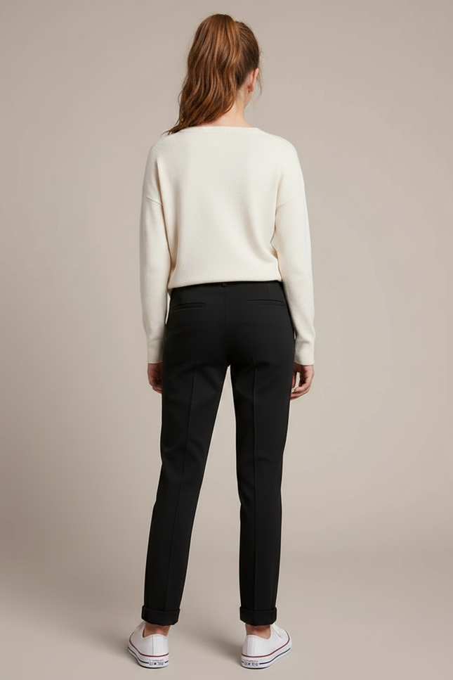 Pantalon Chino Noir Droit Coton Élégant Enfant - vue 2
