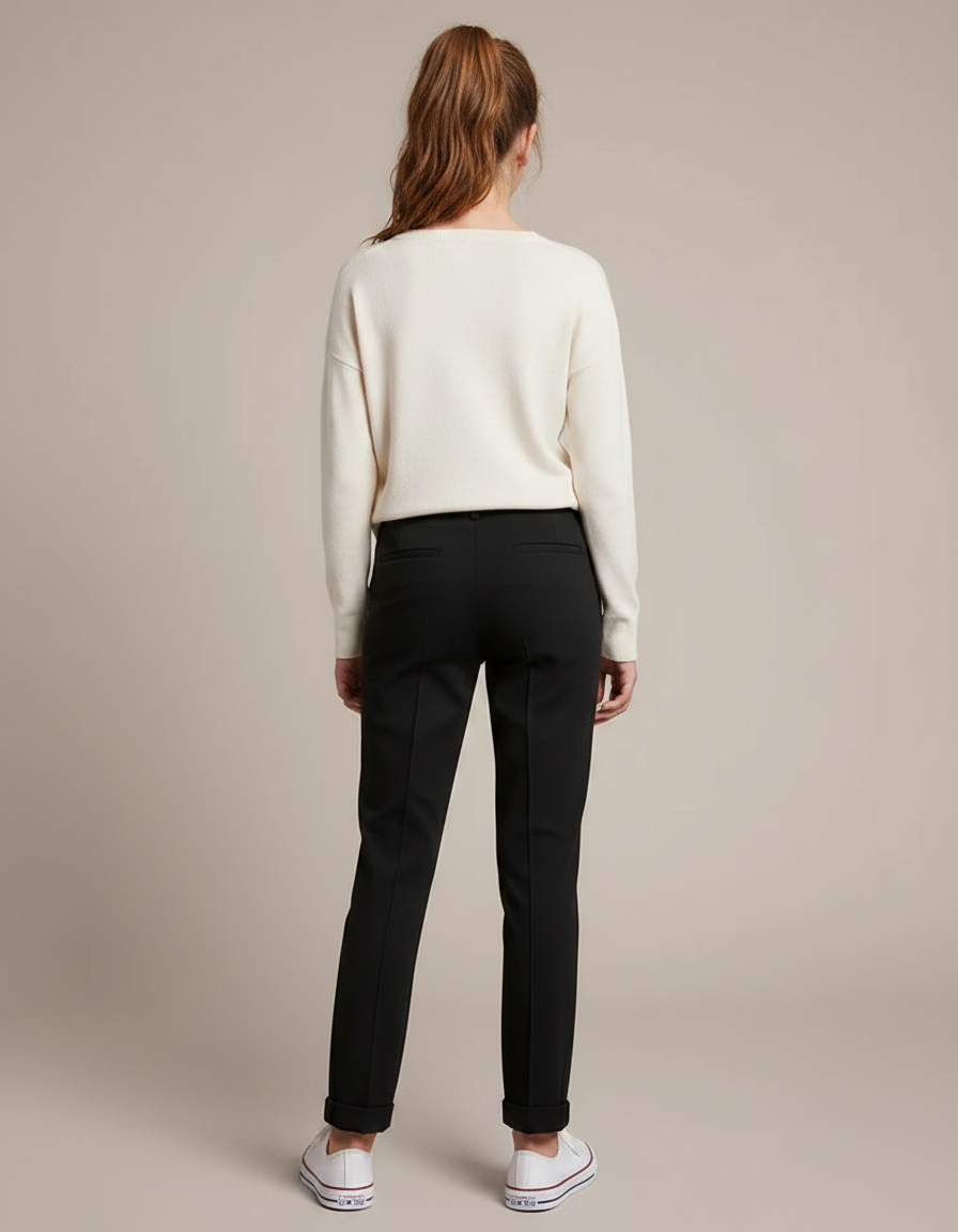 Pantalon Chino Noir Droit Coton Élégant Enfant - vue 2