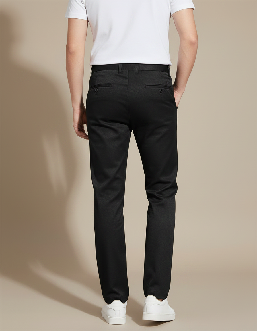 Pantalon Chino Noir Slim Respirant Élastique Homme - Polyester - vue 2