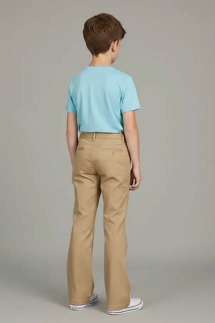 Pantalon Chino Beige Droit Coton Enfant Basique - vue 2