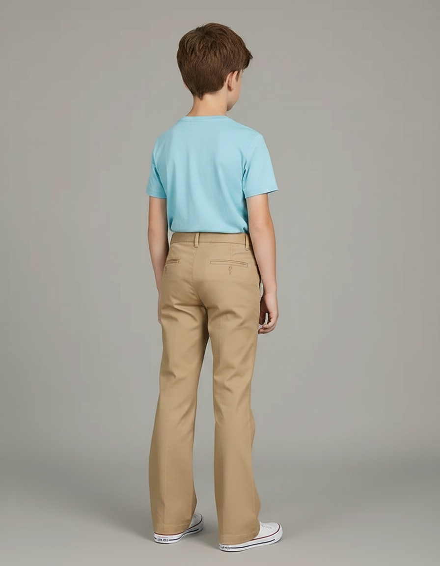 Pantalon Chino Beige Droit Coton Enfant Basique - vue 2
