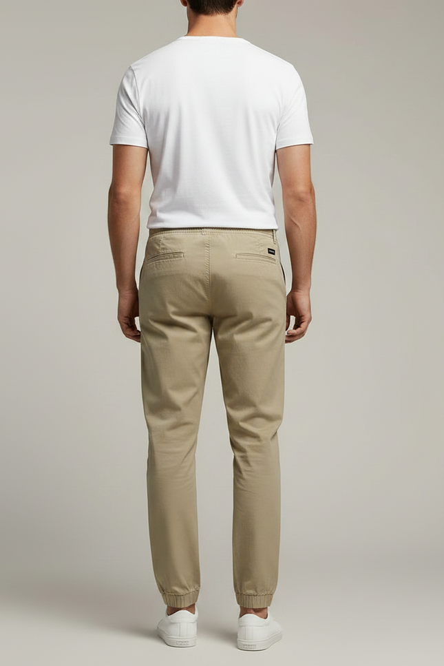 Pantalon Chino Resserre Aux Chevilles - Kaki Gabardine - vue 2