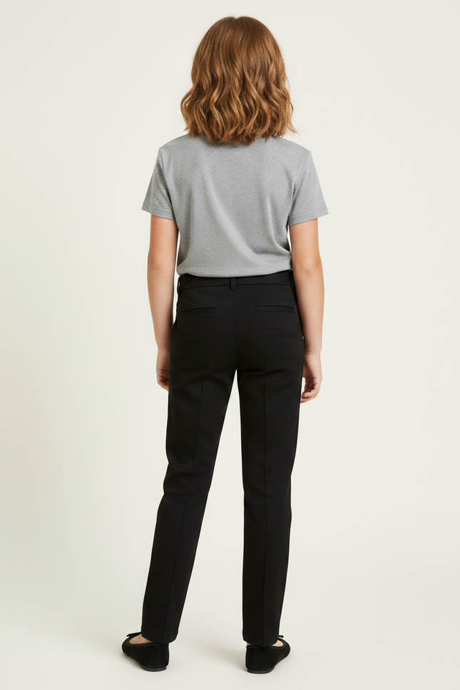 Pantalon Chino Noir Droit Simple Fille Confortable - Gabardine - vue 2