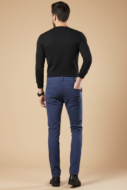 Pantalon Chino Bleu Marine Coton Stretch Slim Homme - vue 2