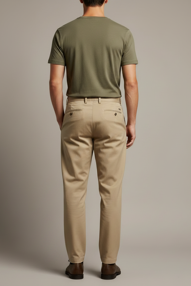 Pantalon Chino Beige Plissé Style Gurkha Homme Rétro - Gabardine - vue 2