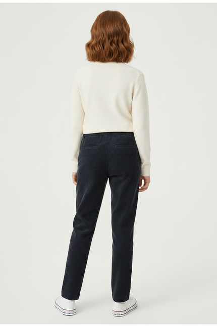 Pantalon Chino Marine Côtelé Droit Décontracté Enfant - Cordé - vue 2