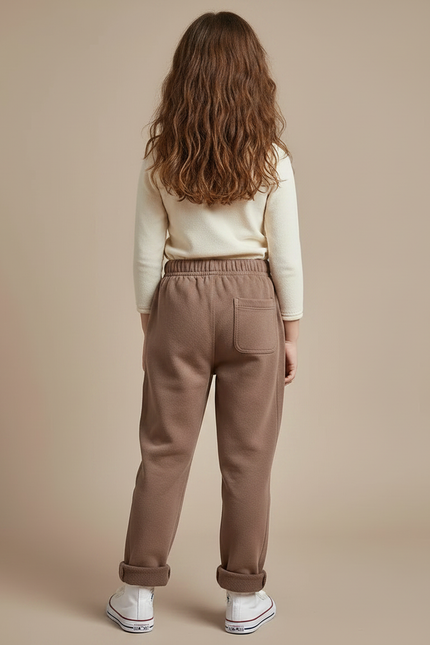 Pantalon Chino Marron Ample Coton Décontracté Enfant - Molleton - vue 2