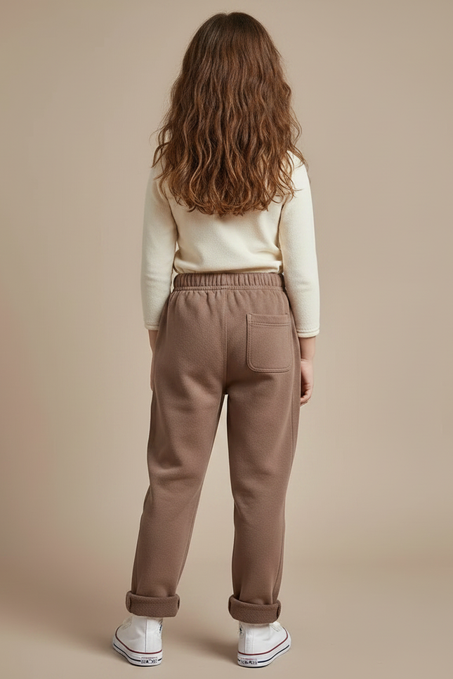Pantalon Chino Marron Ample Coton Décontracté Enfant - Molleton - vue 2