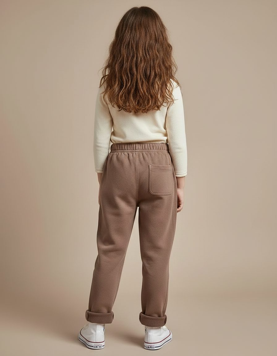 Pantalon Chino Marron Ample Coton Décontracté Enfant - Molleton - vue 2