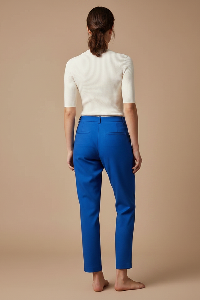 Pantalon Chino Femme Bleu Electrique - Polyester - vue 2