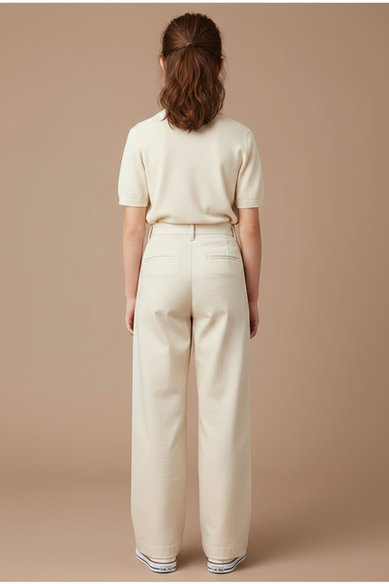 Pantalon Chino Beige Ample Droit Enfant Décontracté - Gabardine - vue 2