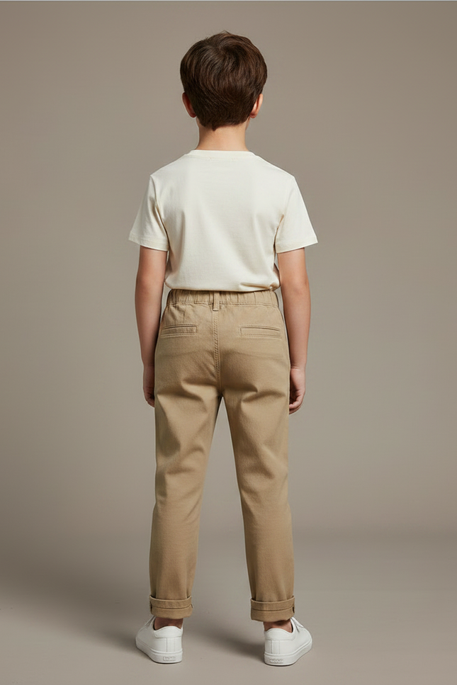 Pantalon Chino Beige Coton Décontracté Garçon - vue 2