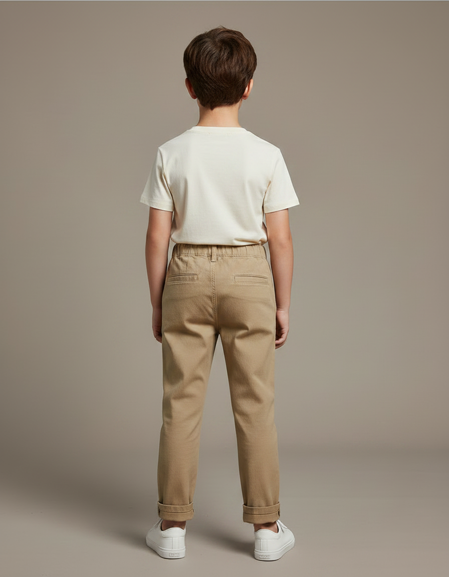 Pantalon Chino Beige Coton Décontracté Garçon - vue 2