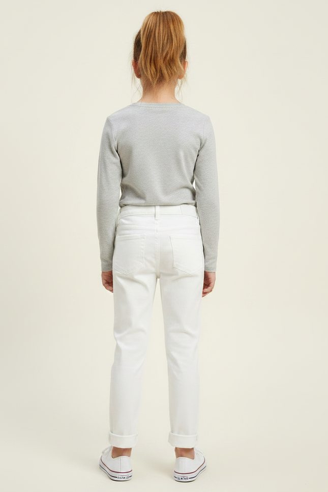 Pantalon Chino Blanc Déchiré Droit Coton Enfant - vue 2
