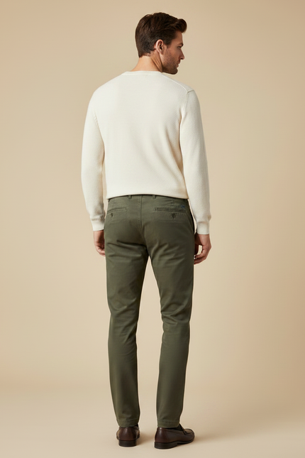 Pantalon Chino Homme Hiver - Kaki Gabardine - vue 2