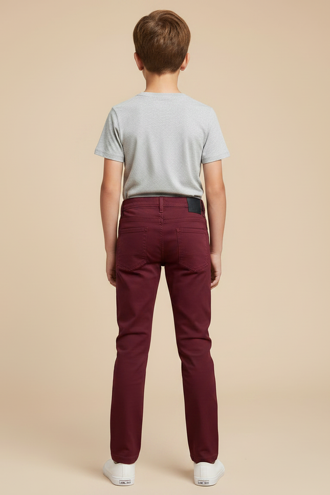 Pantalon Chino Rouge - Bordeaux Gabardine - vue 2