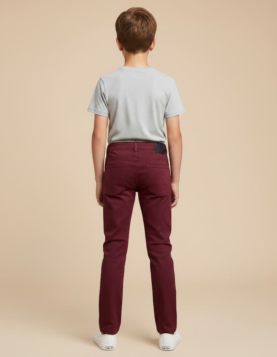 Pantalon Chino Rouge - Bordeaux Gabardine - vue 2