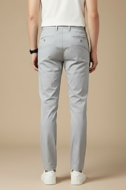 Pantalon Chino Gris Clair Droit Décontracté Homme - Polyester - vue 2