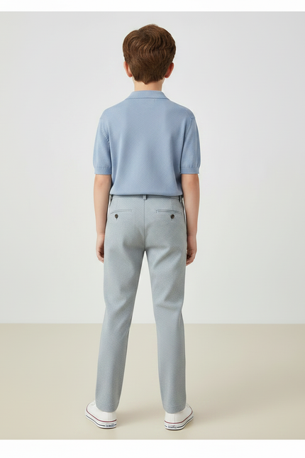 Pantalon Chino Gris Clair Droit Garçon Décontracté - Polyester - vue 2