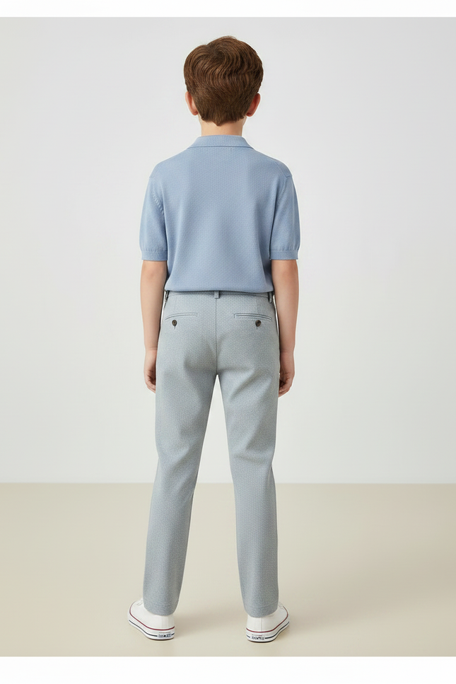 Pantalon Chino Gris Clair Droit Garçon Décontracté - Polyester - vue 2