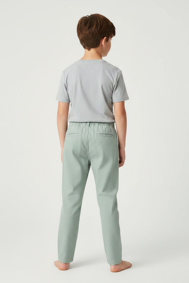 Pantalon Chino Vert Garcon - Gabardine - vue 2
