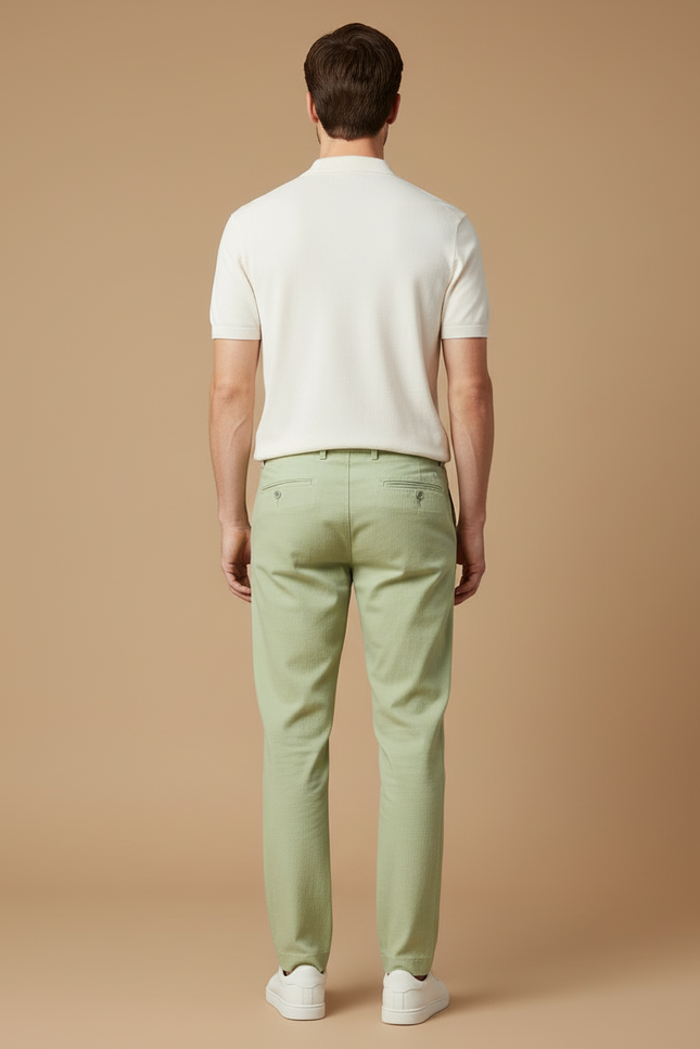 Pantalon Chino Vert D'eau Homme - Coton - vue 2