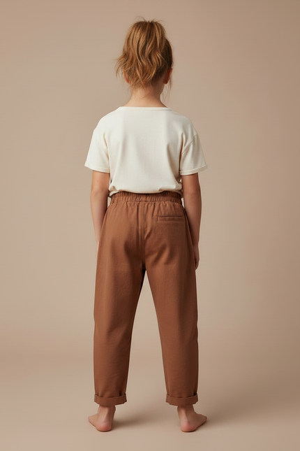 Pantalon Chino Rouille - Marron Gabardine - vue 2