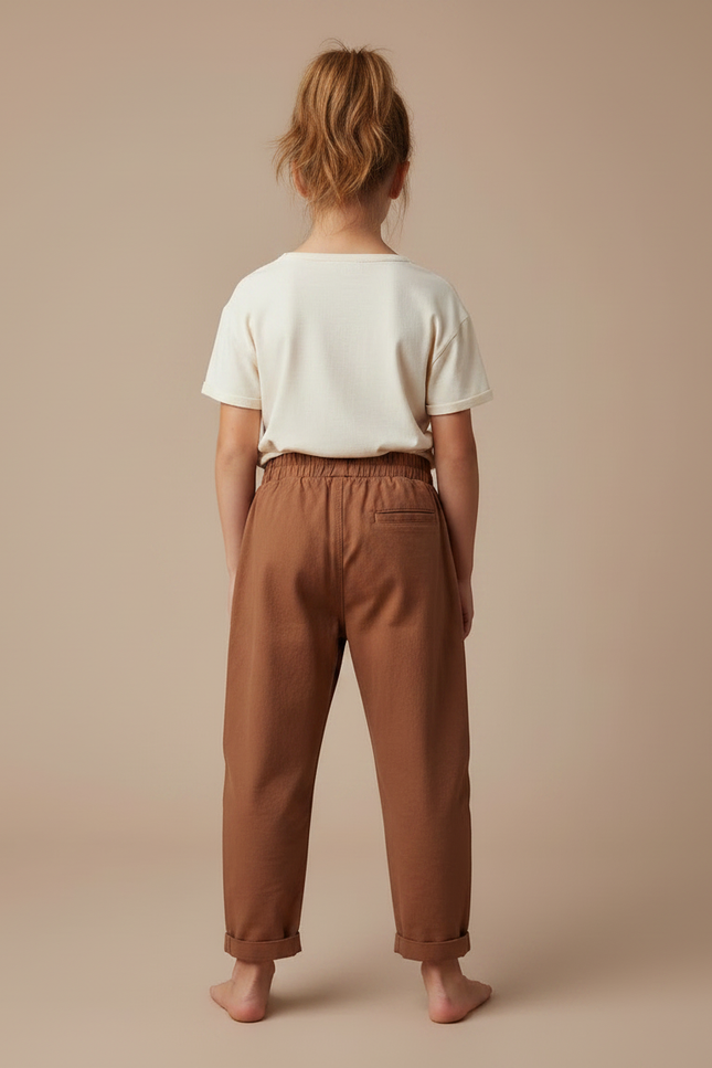 Pantalon Chino Rouille - Marron Gabardine - vue 2