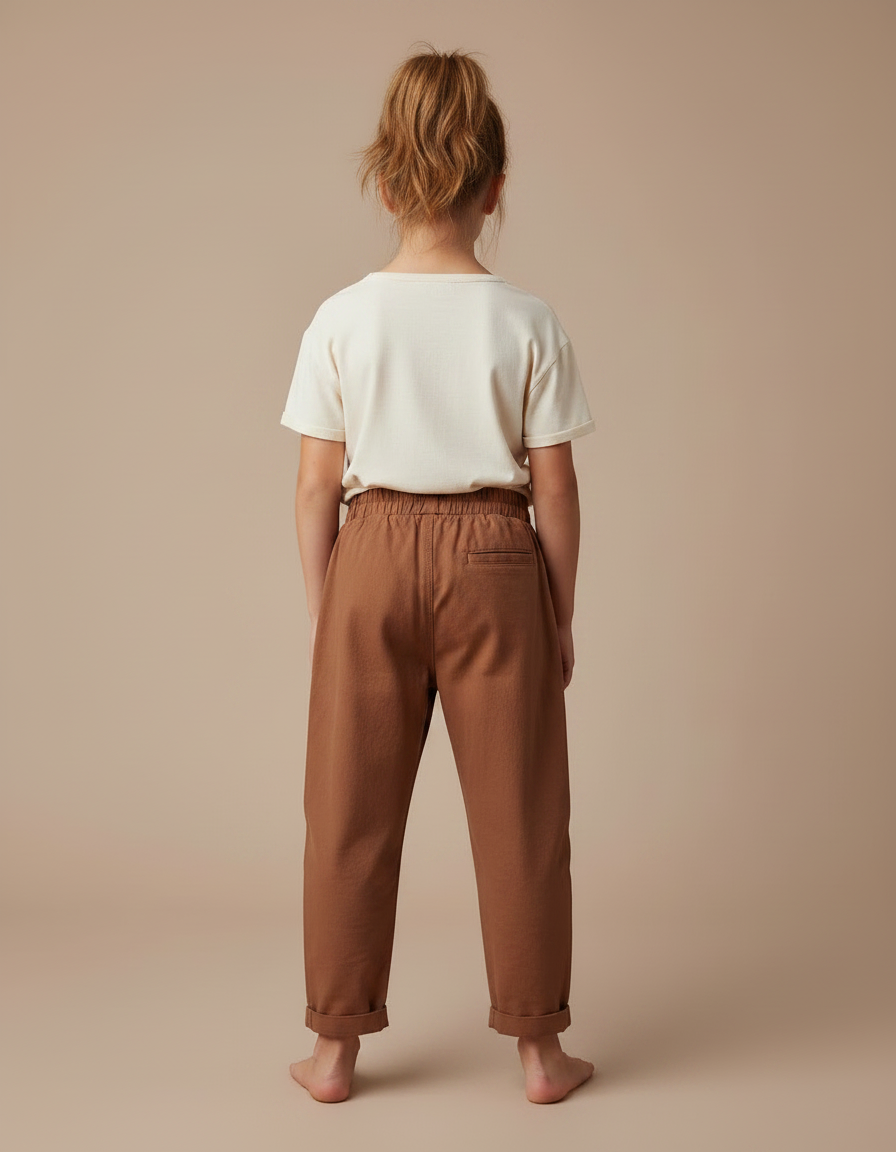 Pantalon Chino Rouille - Marron Gabardine - vue 2