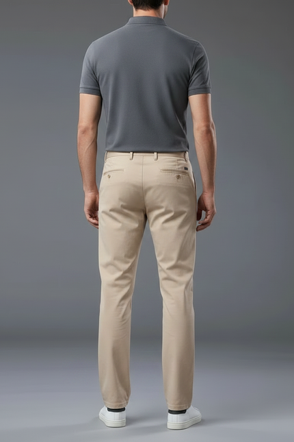 Pantalon Chino Homme Elasthane - Beige Coton - vue 2