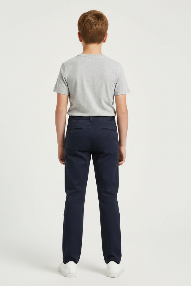 Pantalon Chino Elasthanne - Marine Coton - vue 2