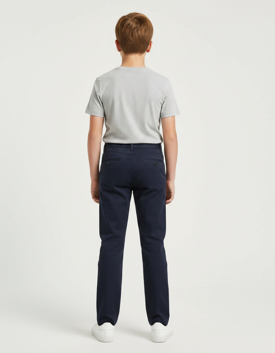 Pantalon Chino Elasthanne - Marine Coton - vue 2
