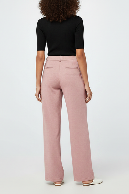 Pantalon Chino Rose Ample Plissé Décontracté Femme - Maille - vue 2