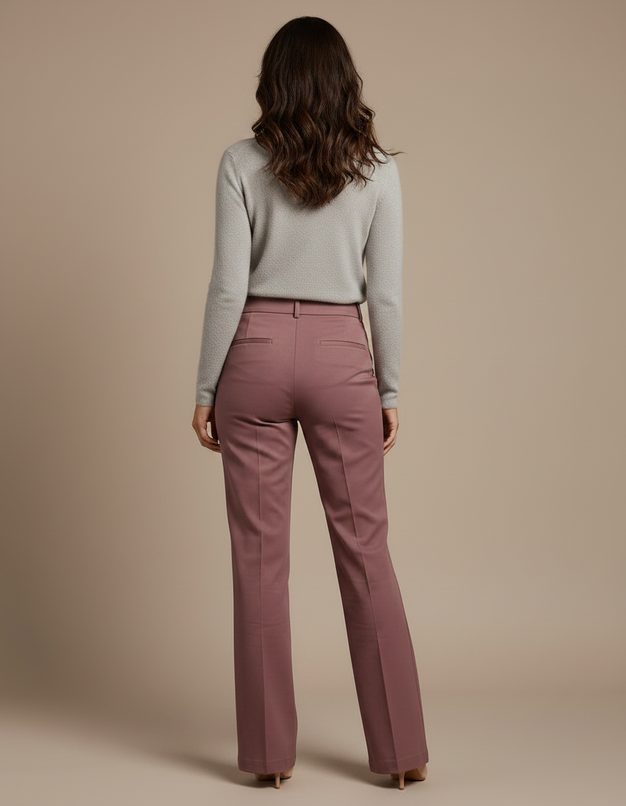 Pantalon Chino Vieux Rose Femme - Gabardine - vue 2