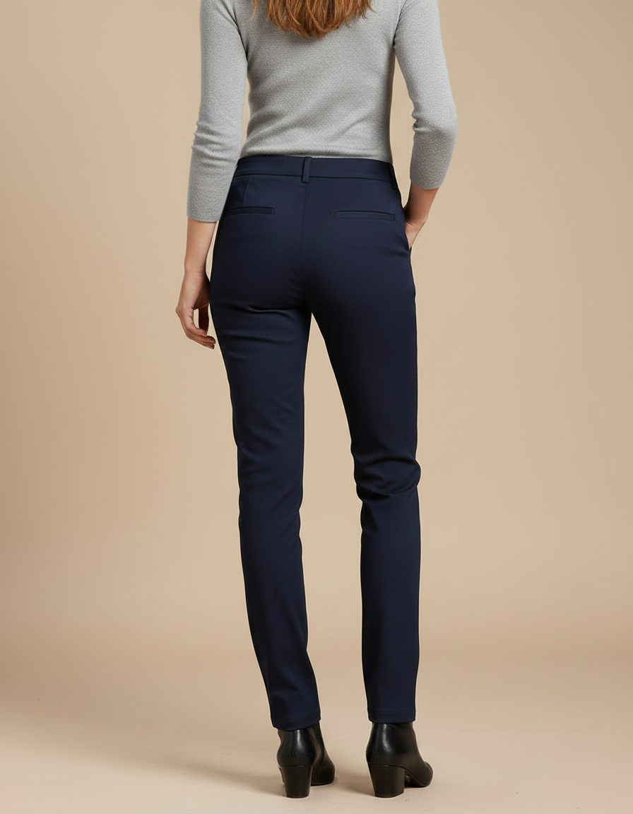 Pantalon Chino Marine Femme - Gabardine - vue 2