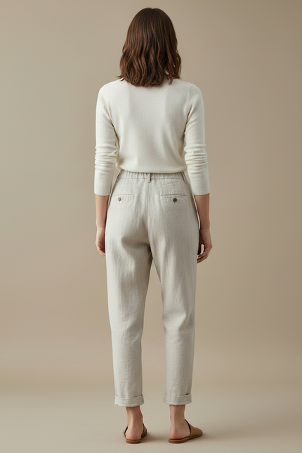 Pantalon Chino Lin Femme - Beige - vue 2