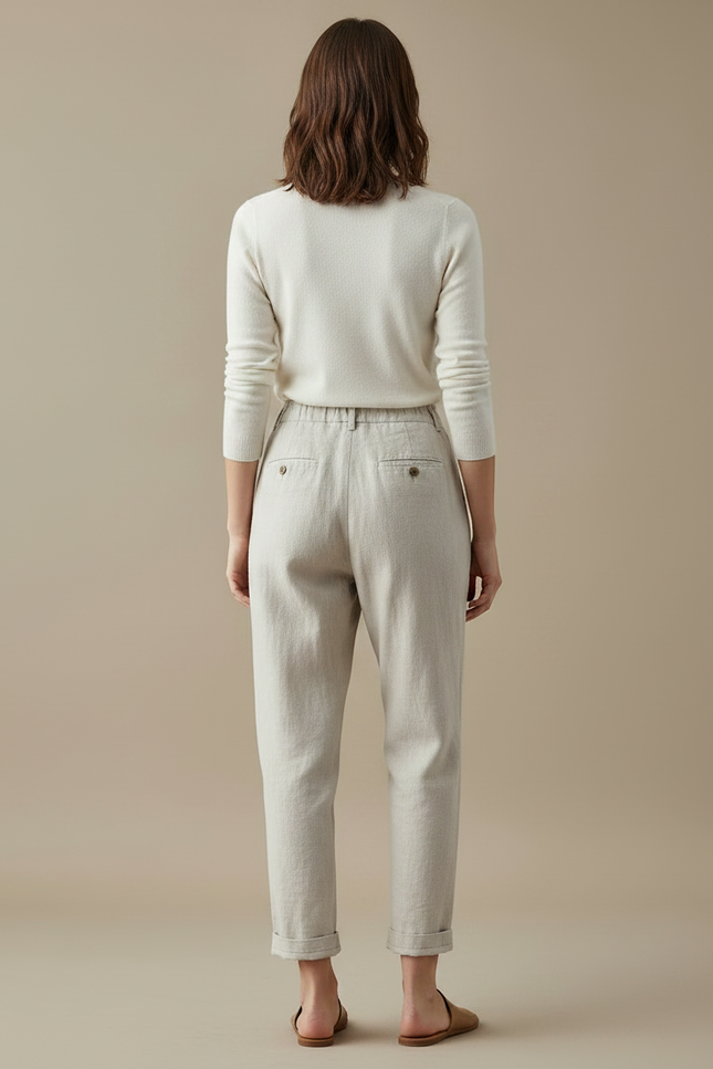 Pantalon Chino Lin Femme - Beige - vue 2