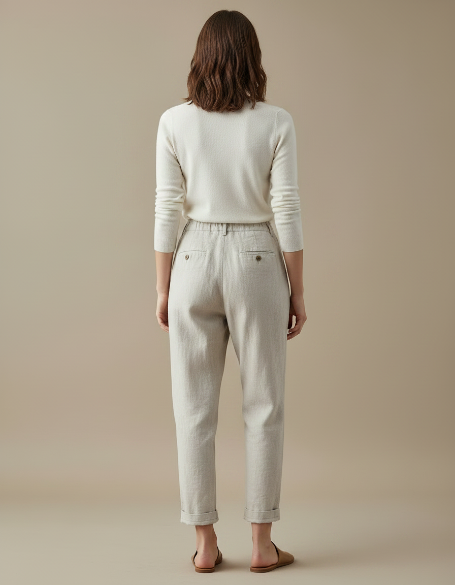 Pantalon Chino Lin Femme - Beige - vue 2