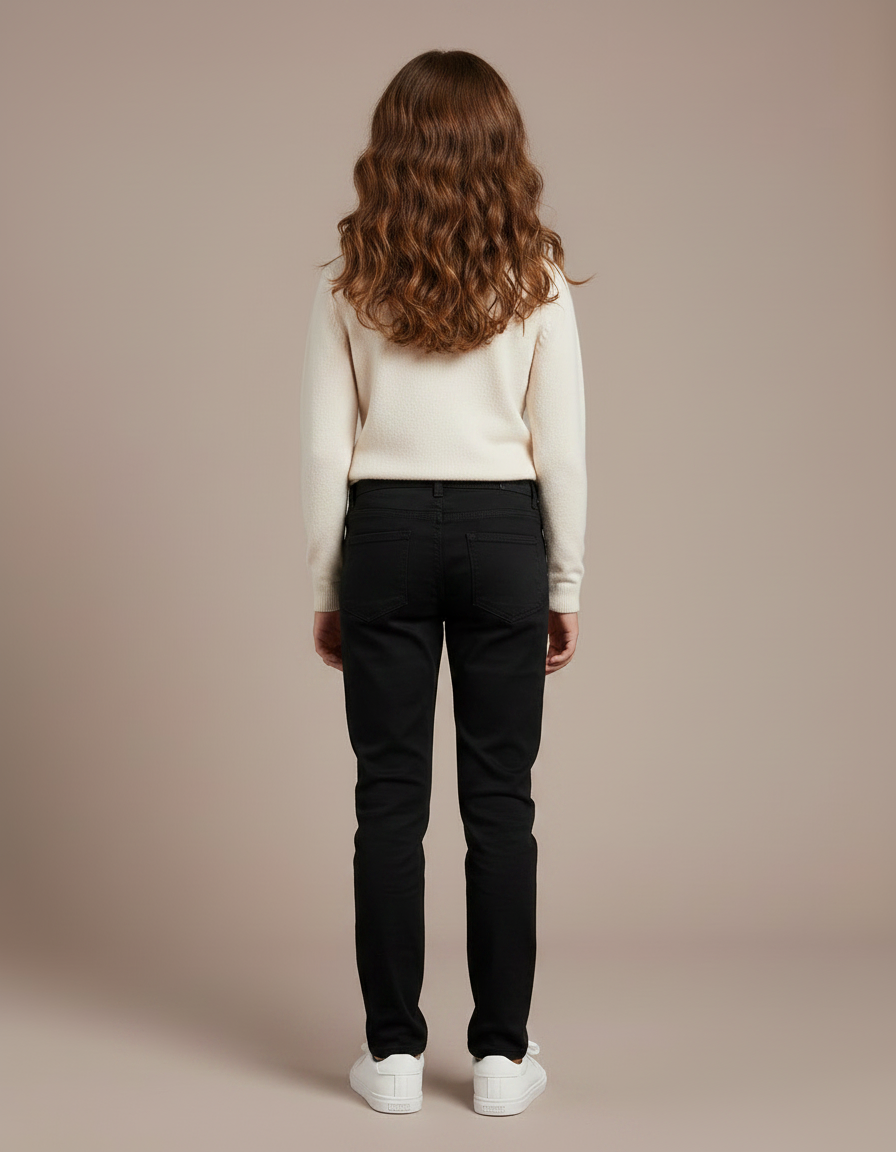 Pantalon Chino Noir Coton Slim Enfant Uni - vue 2