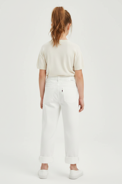 Pantalon Chino Blanc Ample Coton Enfant Unisexe - vue 2