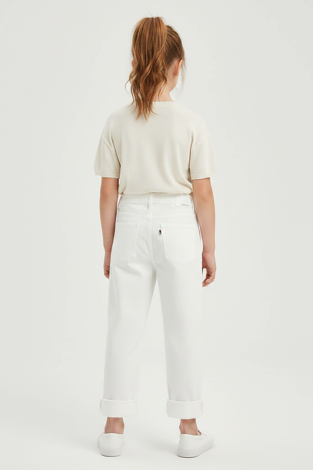 Pantalon Chino Blanc Ample Coton Enfant Unisexe - vue 2