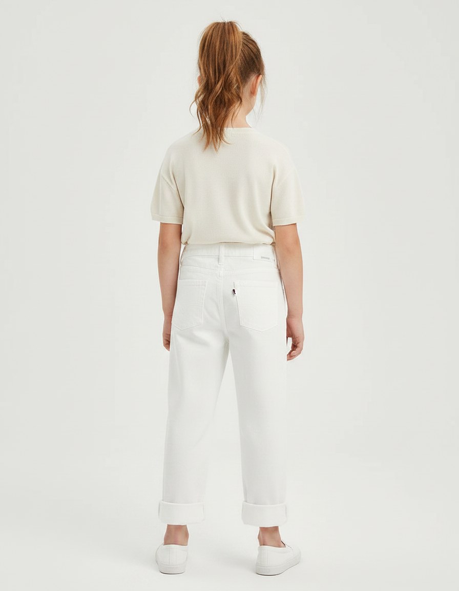 Pantalon Chino Blanc Ample Coton Enfant Unisexe - vue 2