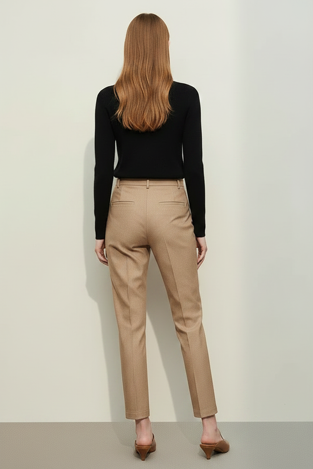 Pantalon Chino Cropped - Camel Gabardine - vue 2